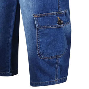 Short cargo en jean Streetwear d'été pour hommes, mode personnalisée, poches amples, taille moyenne, respirant, Streetwear solide avec logo personnalisé - Product Image 6