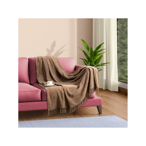 Jeté de lit en acrylique recyclé 70x90 pouces à motif jacquard, option équitable d'Inde pour les acheteurs soucieux de l'environnement, pour une décoration intérieure premium et confortable. - Product Image 6