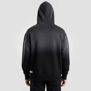 Sweat à capuche tie-dye haut de gamme pour femme, en maille de soie noire, brodé de lettres camouflage, style streetwear, léger pour l'hiver - Product Image 4