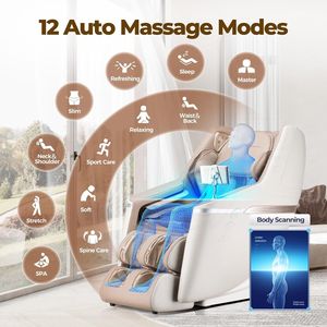<b>Massage</b> <b>Chair</b> Full Body Zero Gravity Recliner with Negative Ion Purification Aromatherapy Auto Mode Yoga Stretching Touch Screen - Product Image 6