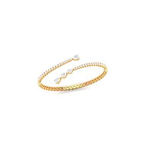 Duet Wraparound Lab Grown Diamond <b>Bangle</b> 14kt <b>Gold</b> <b>White</b>/Yellow/Rose <b>Gold</b> Options IGI Certified Elegant Modern Jewelry for Women - Product Image 5