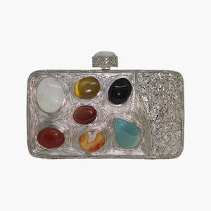 Sac à main en laiton nacré fait à la main pour les fêtes élégantes et les mariages poignée pochette en laiton coquille naturelle pierre bas prix - Product Image 2