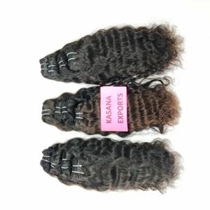 Vente en gros d'extensions de cheveux humains naturels indiens à vague profonde, bruts non traités, aucun machine à double trame à cuticule alignée - Product Image 4