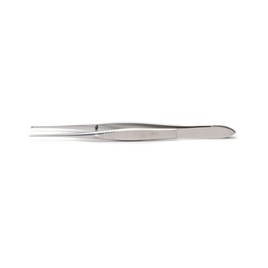 Pinzas Quirúrgicas para Iris de 10 cm, 0.8 mm, 1x2 Dientes, Rectas, de Acero Inoxidable, Uso Manual en Hospitales, Instrumentos Quirúrgicos Básicos Alemanes - Product Image 1