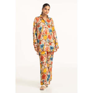 ชุดเซ็ต 2 ชิ้นลำลองสำหรับผู้หญิง ผ้าชีฟอง ดีไซน์ไม่มีปก เหมาะสำหรับชุดฤดูใบไม้ผลิ/ฤดูร้อน มีจำหน่ายไซส์ XS - Product Image 4