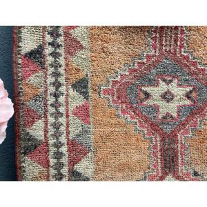 2.9x11.9 ft <b>Runner</b> Vintage <b>Rug</b>, Orange Floral Turkish <b>Rug</b> - Product Image 4