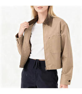 Veste d'hiver décontractée pour femme, respirante, tissée, avec coutures robustes, finition lisse, confortable pour le quotidien, col roulé uni - Product Image 5