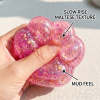 Balle anti-stress en plastique souple Patte de chat Galaxie Scintillante, Jouet sensoriel Fidget Aurora à remontée lente, Cadeau pour étudiant
