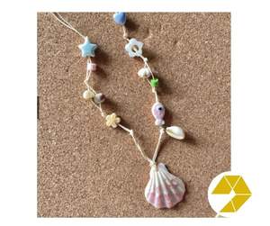 Collar de concha marina Gargantilla de perlas Pulsera de estrella de mar Verano costero Collar de concha marina hecho a mano Perla tropical Joyería de estrella de mar - Product Image 3