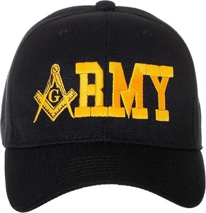 Gorra de Béisbol Bordada con la Estrella y el Compás Masónicos de los Estados Unidos, Origen Importado, Cierre de Gancho y Bucle - Product Image 2