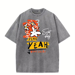 T-shirt court nouveau style pour hommes, 100% coton, bonne qualité, coupe ample, design de ligne - Product Image 1