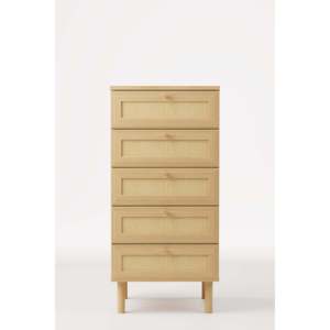 Modern Wood Scandinavian Design Eco-Friendly 5-Drawer Dresser Baru Bedroom Storage Cabinet <b>Tallboy</b> Unit - Product Image 5