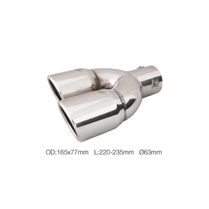 Terminal redondo de 63 mm, doblemente inclinado, desplazado, de acero inoxidable - Product Image 1
