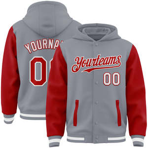 Compra chaqueta universitaria para hombre de alta calidad con capucha y mangas de cuero béisbol personalizado tallas grandes 2025 - Product Image 1