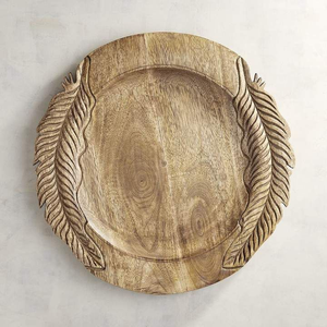 Plaque de chargeur ronde en bois de qualité supérieure naturelle et plaque de chargeur d'hôtels de mariage et d'événements vente chaude - Product Image 2