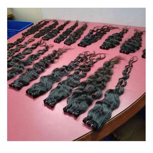 Grade 12A Virgin Brazilian Remy Indian <b>Hair</b> <b>Extensions</b> 30 Inches Soft Wholesome Raw Material Cuticle Aligned Natural Wave - Product Image 4