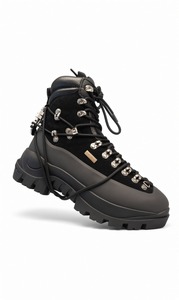 Remise en gros sur les bottes décontractées respirantes et tendance à lacets pour hommes, en cuir véritable vieilli, rehaussantes, pour l'extérieur - Product Image 2