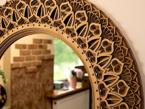 Handmade Round Boho Wall Art Wooden Mandala Mirror Art Deco Design for Eclectic Home <b>Decor</b> and Housewarming Gifts - Product Image 5