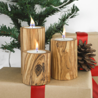 ArtisRaw Natürlicher Holz-Teelichthalter in Säulenform Handgefertigt für Weihnachten und Festliche Dekoration Hergestellt in TN