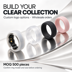 Manchon en silicone transparent compatible Oura, programmes d'approvisionnement OEM pour les commerçants d'accessoires de bagues intelligentes en marque blanche - Product Image 2