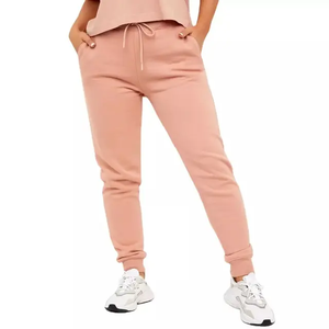 Pantalons de jogging pour femmes en tissu uni d'hiver avec cordon de serrage, devant plat, couleurs et logo personnalisés, poches - Product Image 6