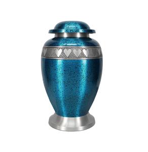 Hearts Engrave Blue Color Aluminum Cremation Urn for Adult <b>Ashes</b> <b>Keepsake</b> Traditional Urn Colored at Low Price - Product Image 1
