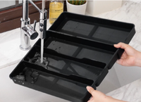 Diviseur de rangement extensible en plastique PP pour spatules et ustensiles, plateau à 4 compartiments pour couverts de cuisine, pour tiroir de cuisine