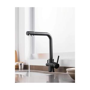Nero purificato lavello da cucina miscelatore 3 vie L tubo di lusso rubinetto di risparmio idrico con garanzia