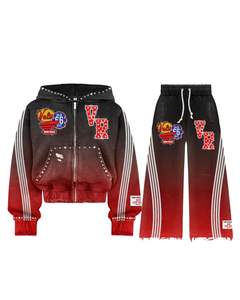 Chándal con Capucha Unisex de Alta Costura para Invierno, Talla Grande, Tejido Transpirable y Cómodo, Pantalones con Pedrería Personalizados, Diseño Gráfico Premium - Product Image 5