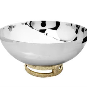 Nouvel ensemble de saladiers décoratifs en argent pour la cuisine, saladiers en métal, service de table écologique, style américain, vaisselle polie - Product Image 1