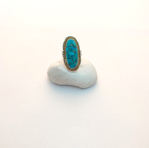 Handmade 925 Sterling Silver <b>Ring</b> for Women <b>Blue</b> Copper Turquoise Oval Shape Gemstone Bezel Setting for Wedding or Party - Product Image 5