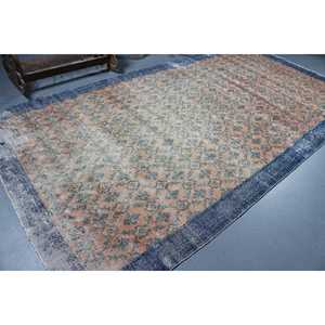 Tapis vintage surdimensionné 6,4 x 12,3 pieds, motif plantes et arbres bleus, tapis turc - Product Image 2