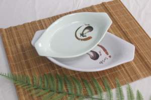 Assiette en <span class=keywords><strong>mélamine</strong></span> de 8/9/10 pouces en forme de <span class=keywords><strong>bateau</strong></span> japonais Assiettes de fruits pour marmites chaudes Assiettes de service <span class=keywords><strong>Vaisselle</strong></span> de restaurant réutilisable incassable - Product Image 2