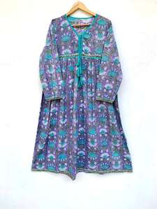 2023 colección al por mayor tie Dye caftán largo con cuello en V medias mangas tela de rayón vestido holgado con abertura lateral caftán de primavera - Product Image 6