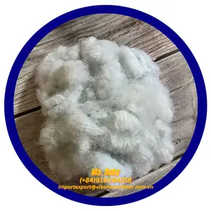 Vietnam fornitore 15D SD solido secco bianco un grado Vikohasan GRS fibra per animali domestici riciclo materiale in fibra per fare tappeto pad materasso duro