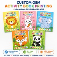 Impression personnalisée de livres de coloriage pour enfants, OEM, numérotés, sur papier d'art animalier, couleur intégrale, faible MOQ, livraison rapide