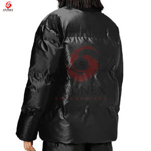 Usine Mode Slim Fit Toile Stand Respirant Coupe-Vent Hommes Hiver Extérieur Doudounes Conceptions Personnalisées Service OEM - Product Image 3