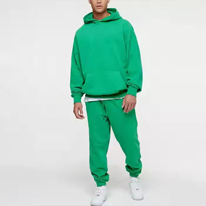 Survêtement surdimensionné de luxe lourd pour hommes personnalisé de haute qualité 100% coton sweats à capuche et pantalons de jogging de sueur pour l'hiver - Product Image 1