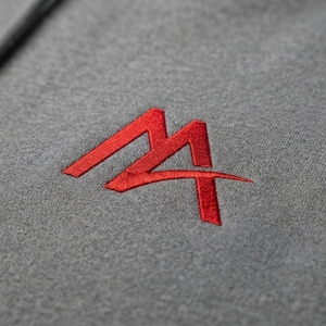 MATTIERA <b>Mens</b> Gray Pullover <b>Hoodie</b> <b>Red</b> Logo Embroidered 100% Cotton Fleece Sweatshirt Minimal Streetwear Casual Custom Clothing - Product Image 6