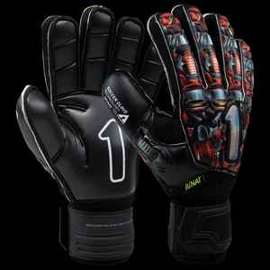 Gants de gardien de but en cuir au design personnalisé entièrement orange néon avec poignée en latex haute visibilité matériau en caoutchouc SP Branding - Product Image 2