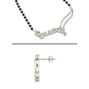 Parure de bijoux raffinée en argent pur, mangalsutra, diamant taille émeraude, plaqué or, pour mariage, fête, taille marquise, cadeau idéal pour femme - Product Image 3