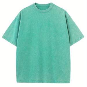 T-shirts en coton pour hommes surdimensionnés unisexes Vintage Tee Casual Loose Acid Wash Tshirt Solid Basic Tee Tops T Shirt - Product Image 3