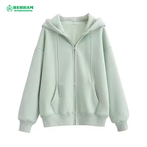 Sweat à capuche unisexe zippé en molleton 100 % coton épais, anti-boulochage, haute qualité, personnalisable, vierge ou imprimé, pour homme - Product Image 6