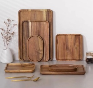 Plateau de service en bois de petite taille pour le thé, le café et les collations, idéal pour la cuisine, plateau de table décoratif pour la maison et les cadeaux - Product Image 4