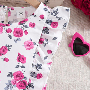 ชุดสูทแฟชั่นสองชิ้นสำหรับเด็กผู้หญิงพิมพ์ลายแขนกุดแบบเรียบง่าย - Product Image 4