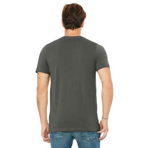 Camiseta de verano de algodón puro con cuello en V para hombre, camiseta de manga corta con logotipo personalizado, camiseta de Color sólido a la moda - Product Image 2
