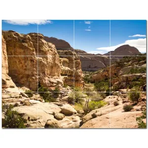 ภาพจิตรกรรมฝาผนังกระเบื้องเซรามิกแคนยอน PT500346 32 "W x 24" H ชุดกระเบื้อง12 8x8 - Product Image 1