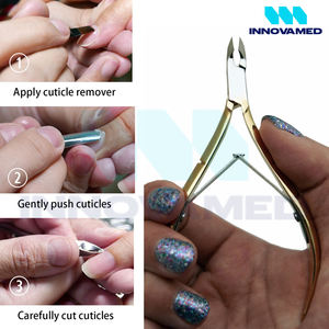 High Quality Curved Blade Cuticle Nippers Gold Finish Stainless Steel OEM Service Durable Wide Jaw Opening <b>Nail</b> <b>Clippers</b> - Product Image 6