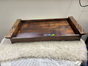 Bandeja de Servir de Madera Hecha a Mano de Alta Calidad, Diseño Único de Ratán, Apta para Lavavajillas y Microondas, Excelente Mano de Obra, Falak World - Product Image 3