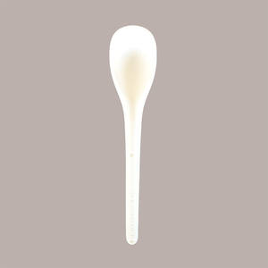 POLO PLASTIC 200 pièces Cuillères biodégradables en PLA beige 12 cm Outils pour desserts dans un sac en papier Italie - Product Image 4